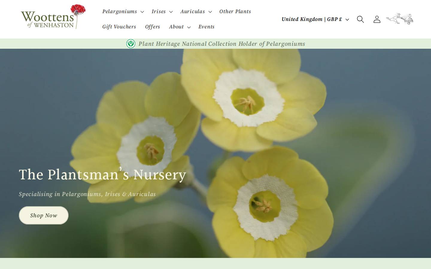 woottensplants.co.uk homepage screenshot
