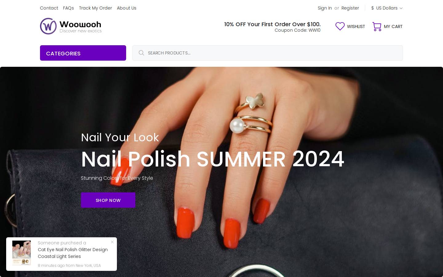 Woowooh homepage screenshot