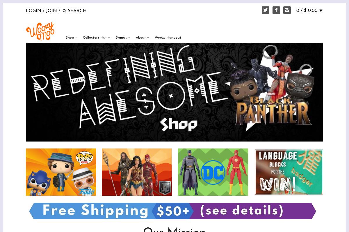 Woozy Moo homepage screenshot