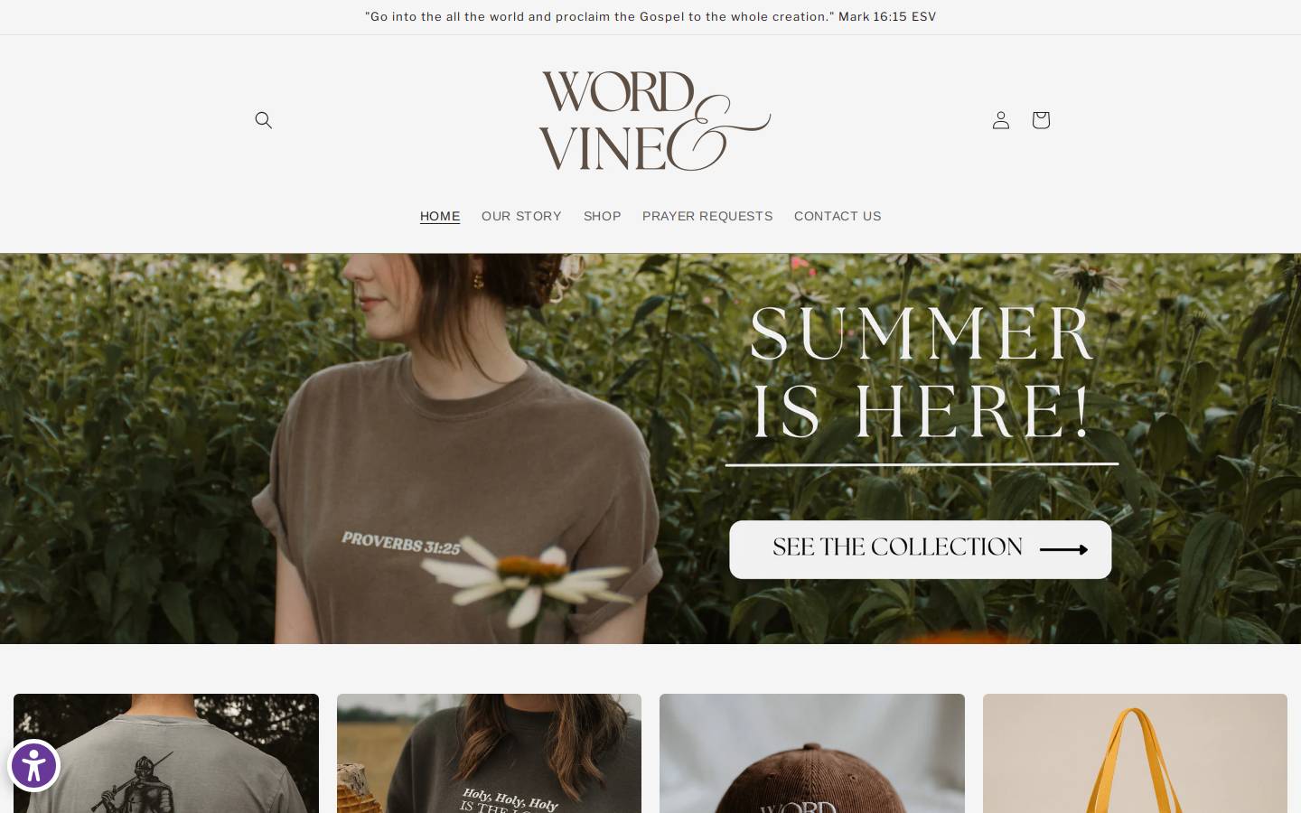 wordandvine.com homepage screenshot