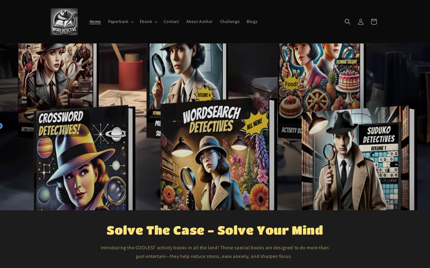 worddetectivebooks.com homepage screenshot