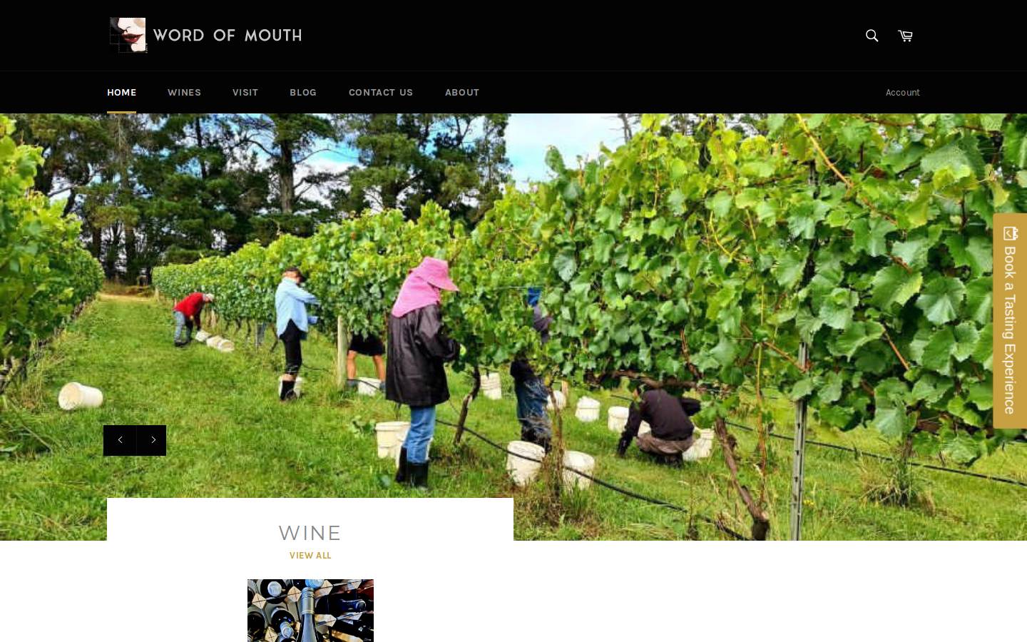 wordofmouthwines.com.au homepage screenshot