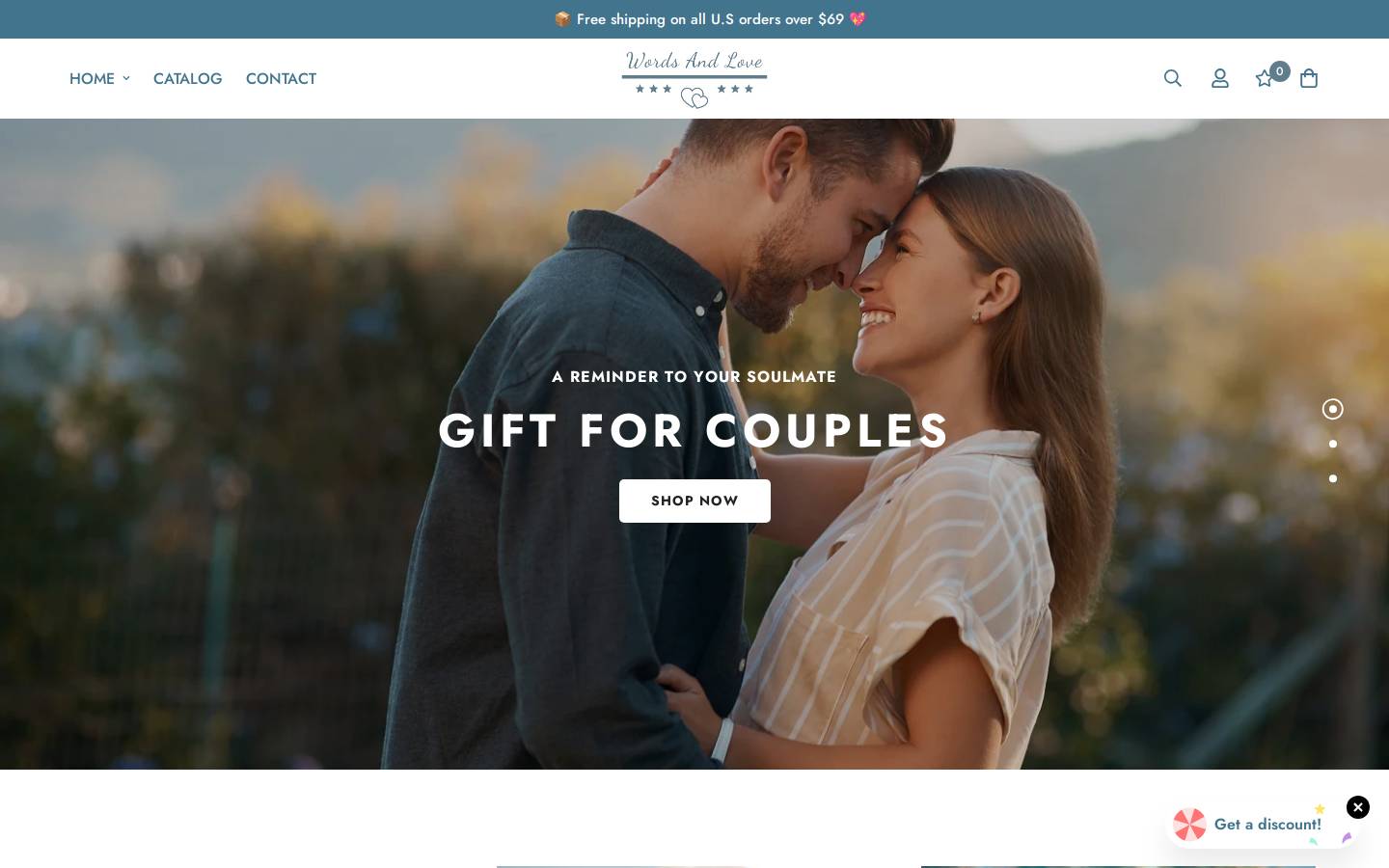 wordsandlove.com homepage screenshot