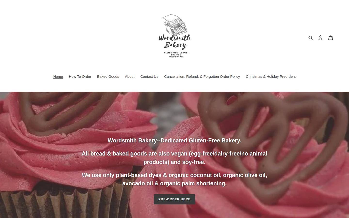 wordsmithbakery.com homepage screenshot