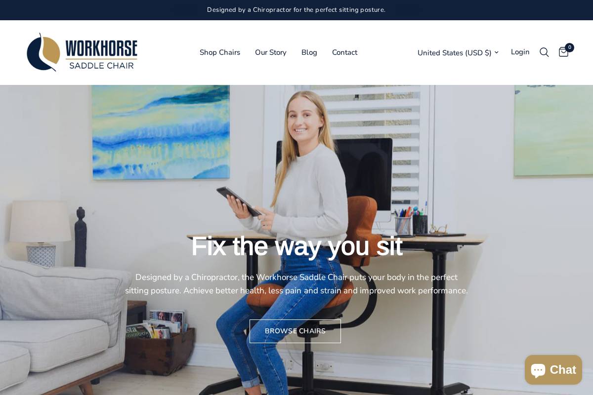 workhorsechair.com homepage screenshot