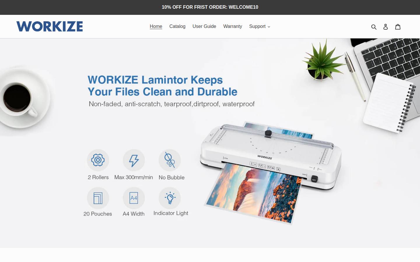workizeshop.com homepage screenshot