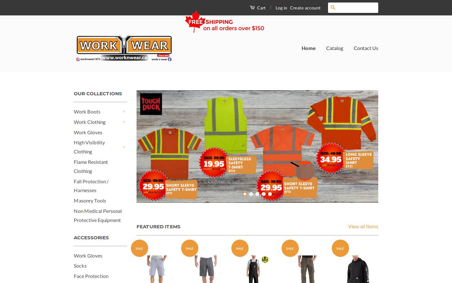 worknwear.ca homepage screenshot