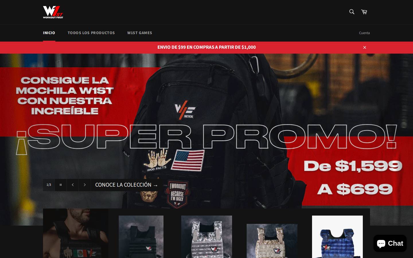 workout1st.mx homepage screenshot