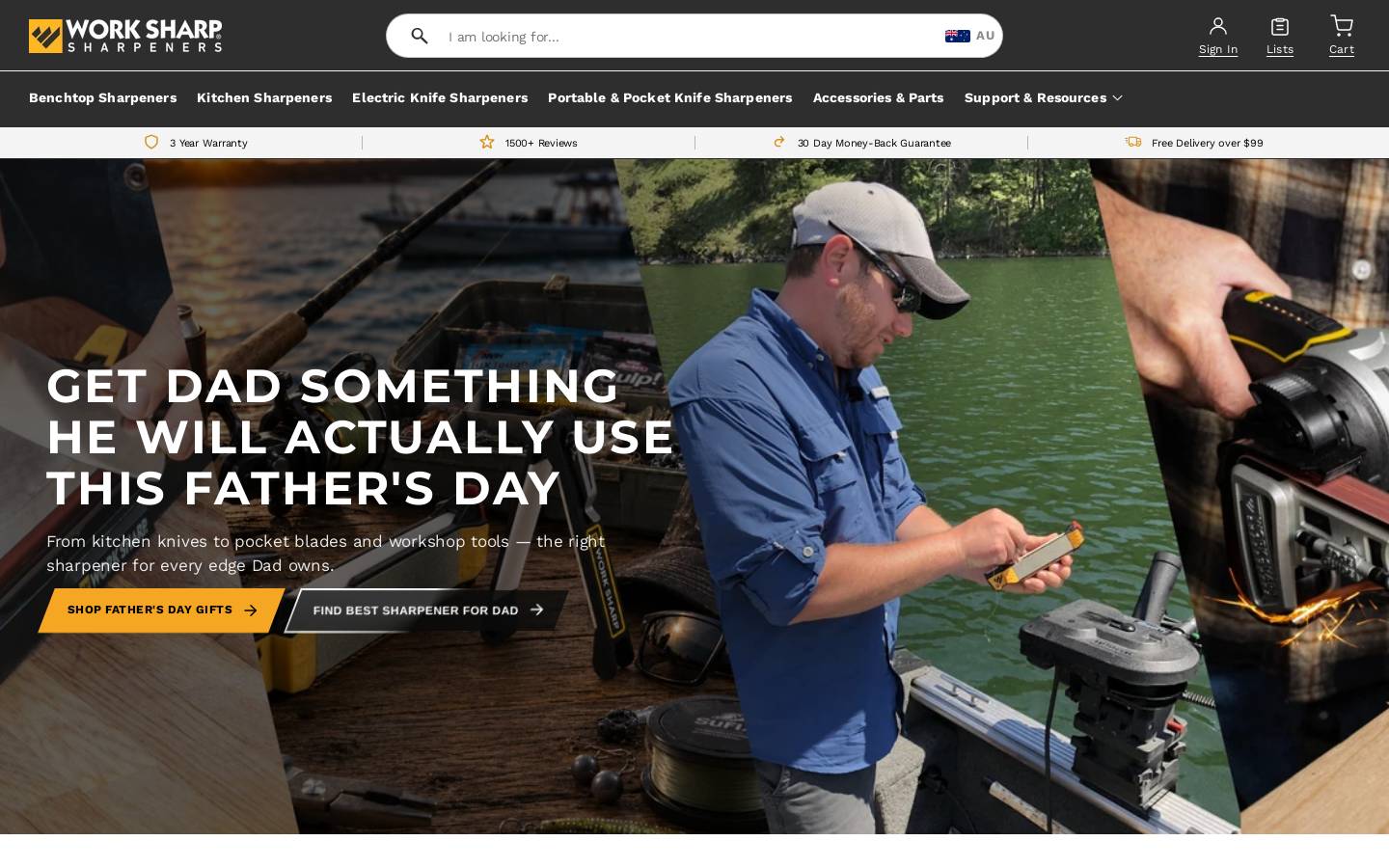 Work Sharp homepage screenshot
