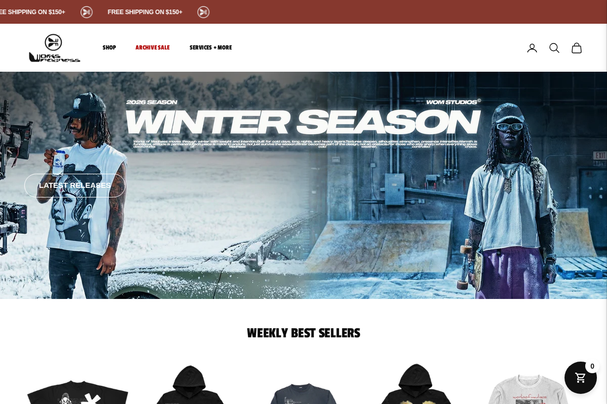 Worksofmadness homepage screenshot