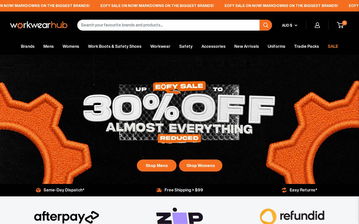 WorkwearHub homepage screenshot