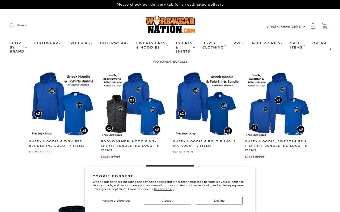 Workwear Nation homepage screenshot