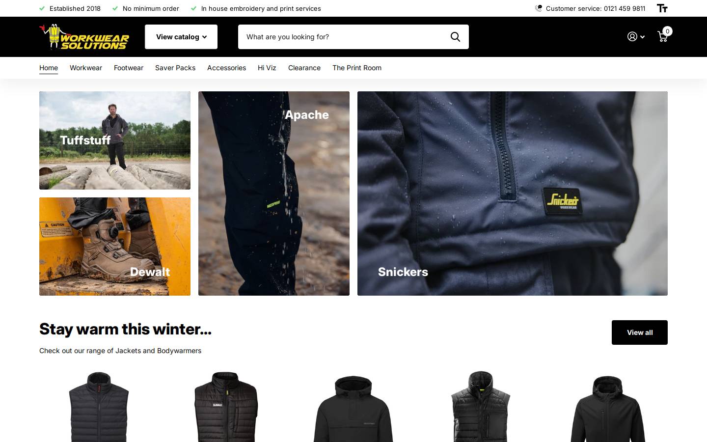 Workwear Solutions Limited homepage screenshot