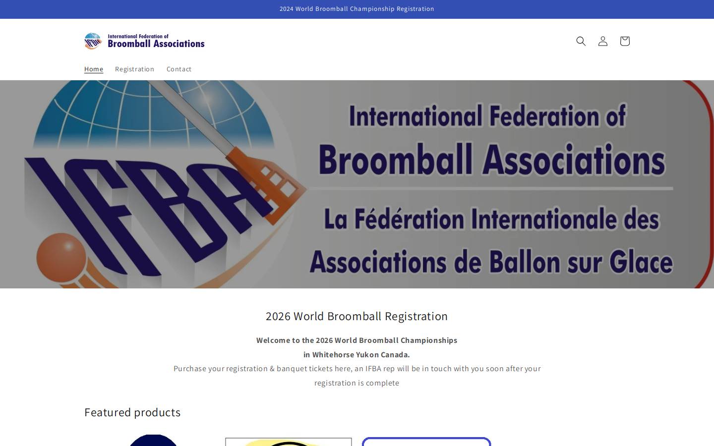worldbroomball.org homepage screenshot