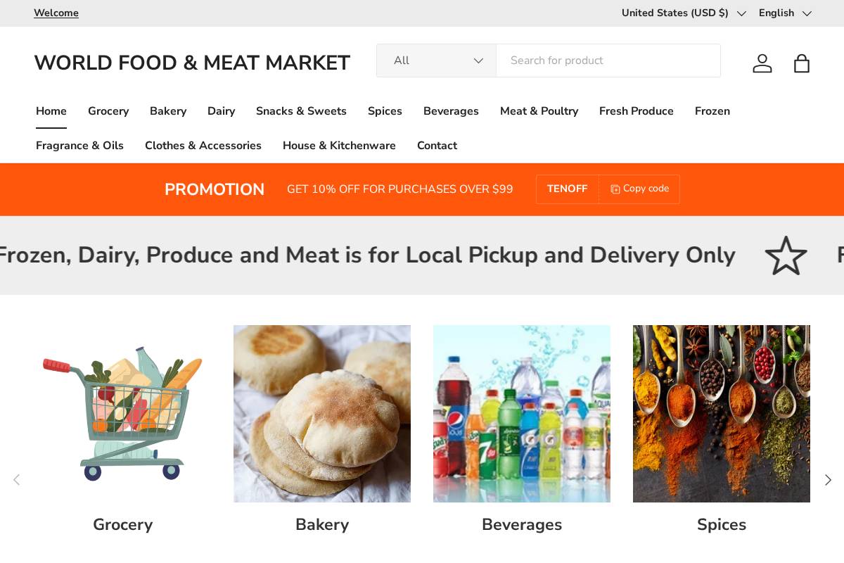 Worldfoodz homepage screenshot