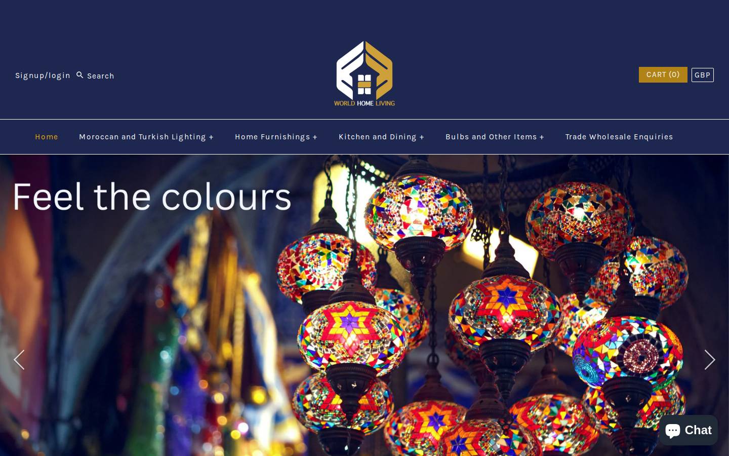 worldhomeliving.com homepage screenshot