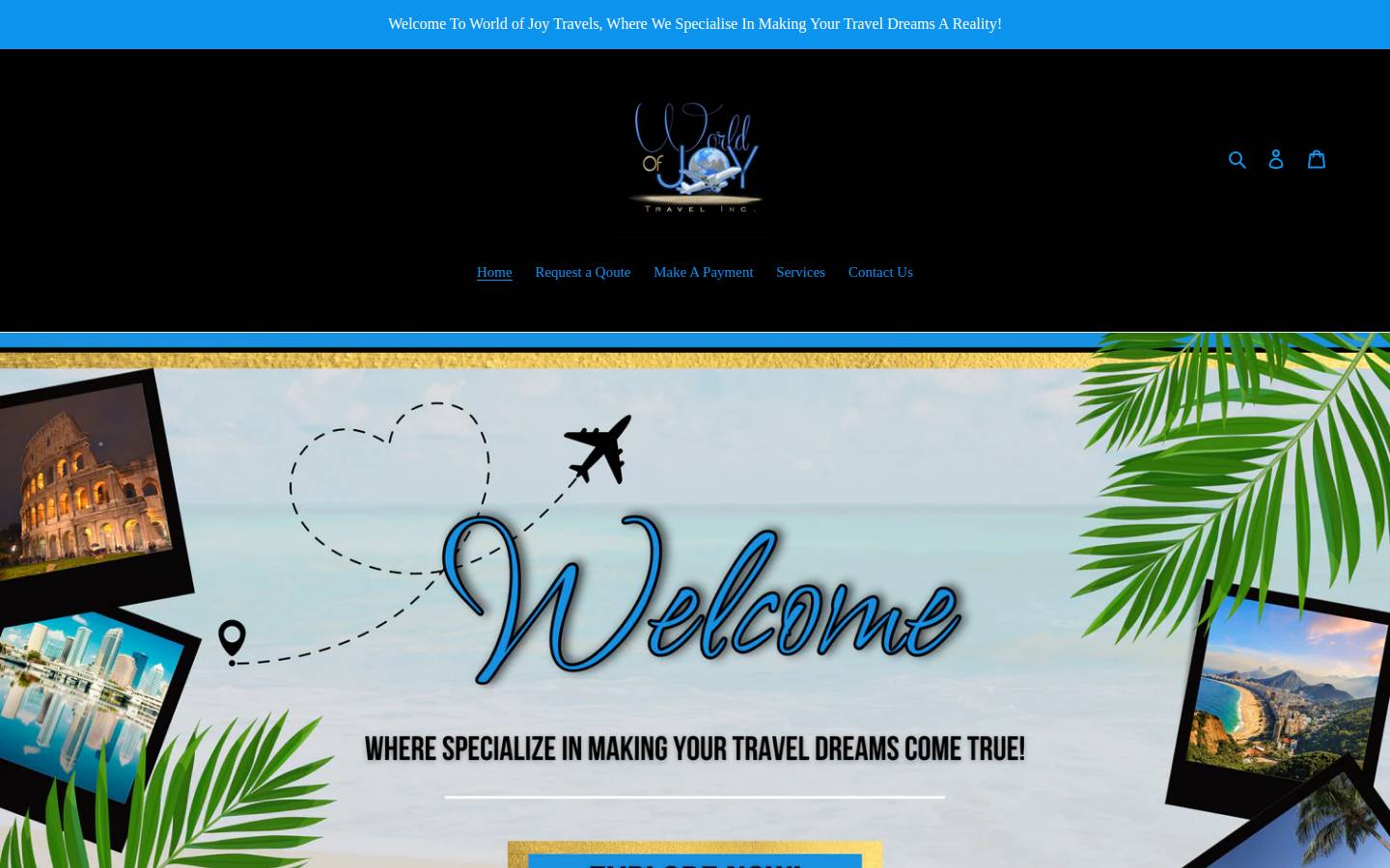 worldofjoytravels.com homepage screenshot