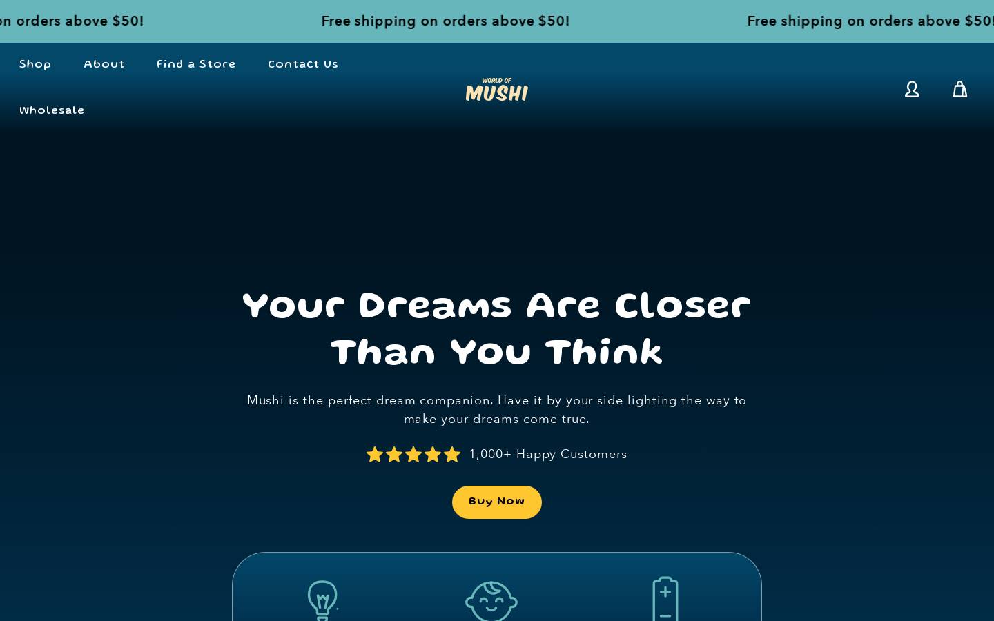 worldofmushi.store homepage screenshot