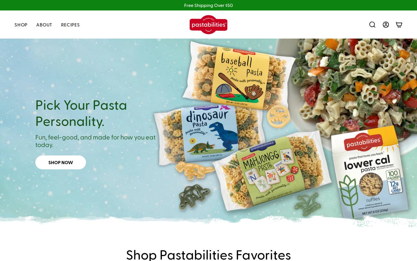 worldofpastabilities.com homepage screenshot