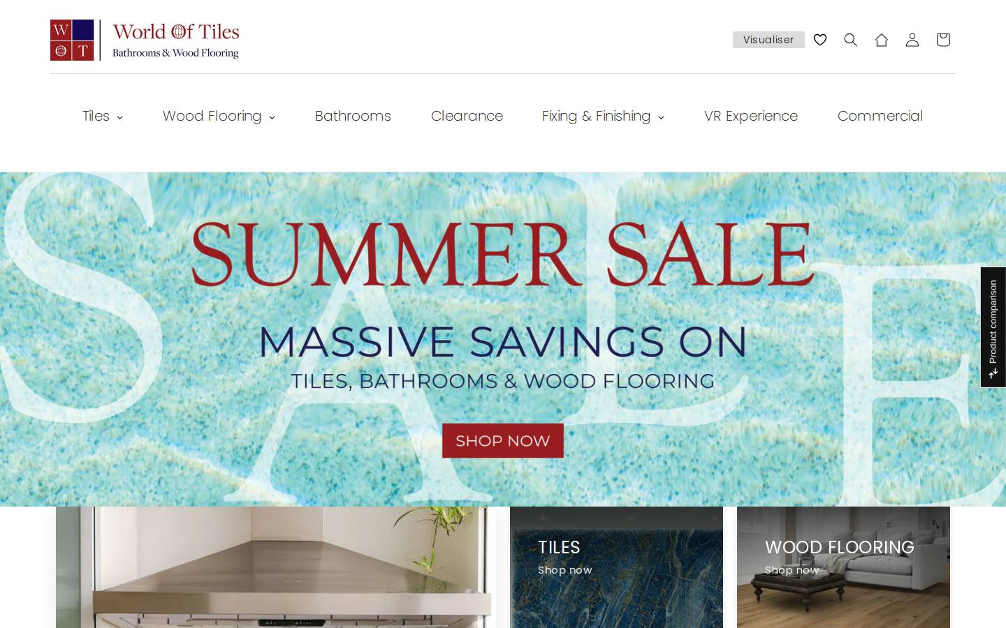 worldoftiles.ie homepage screenshot