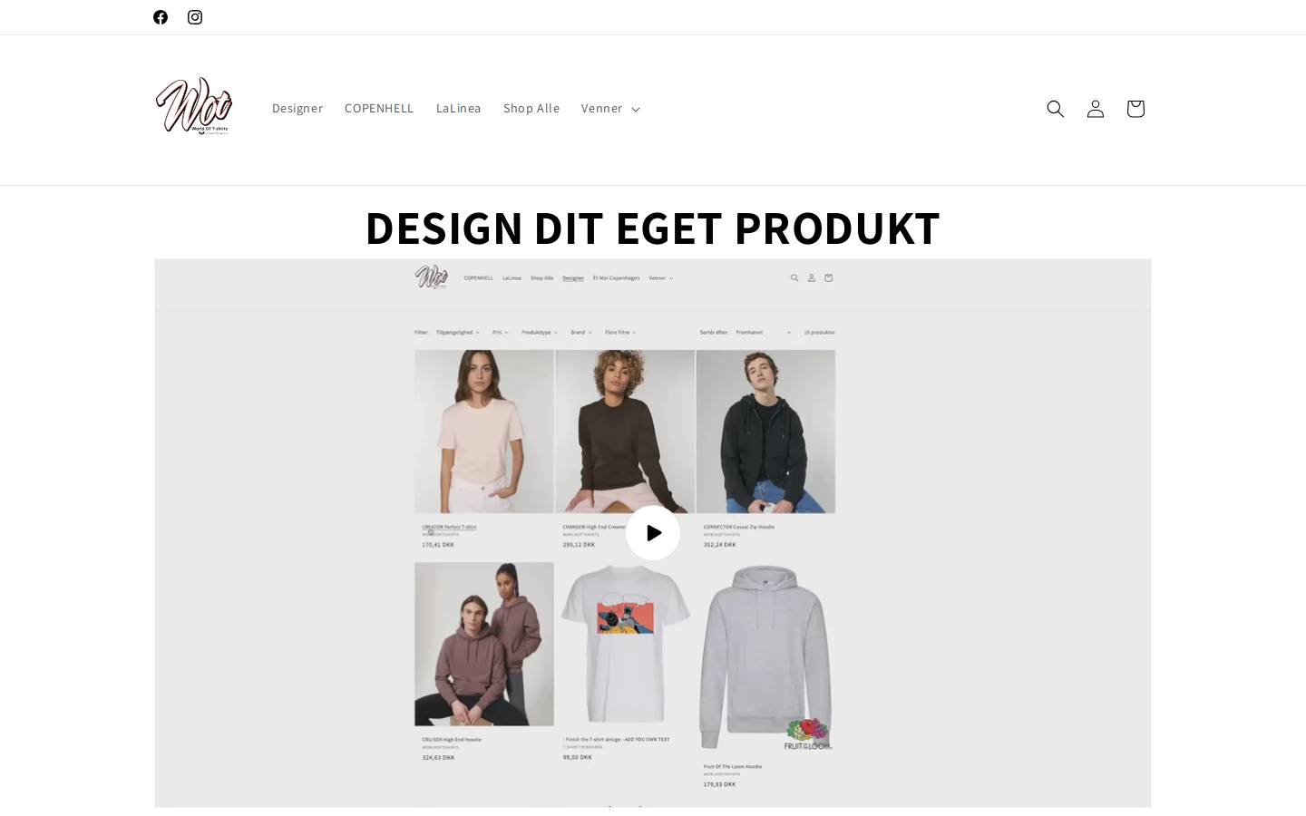 Worldoftshirts.dk homepage screenshot