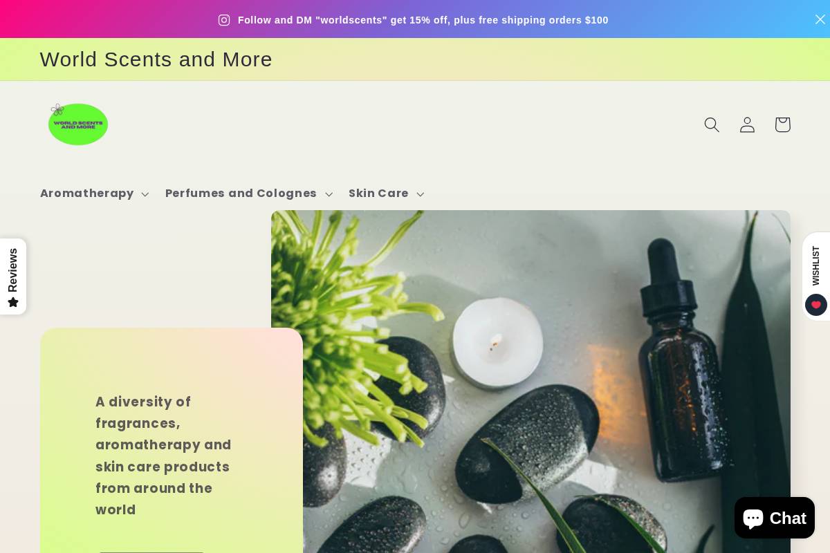worldscentsandmore.com homepage screenshot