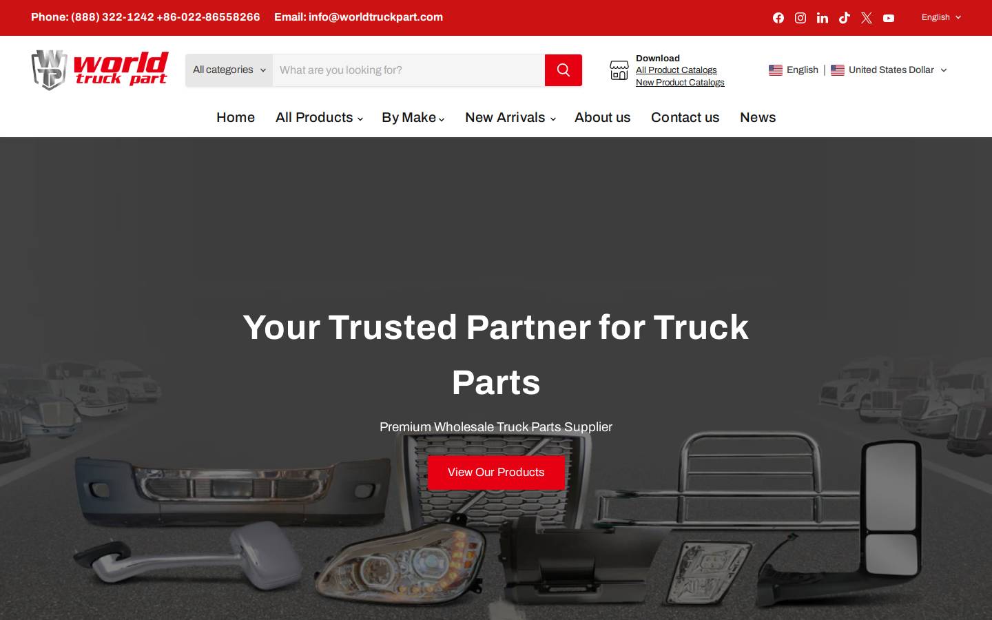 worldtruckpart.com homepage screenshot