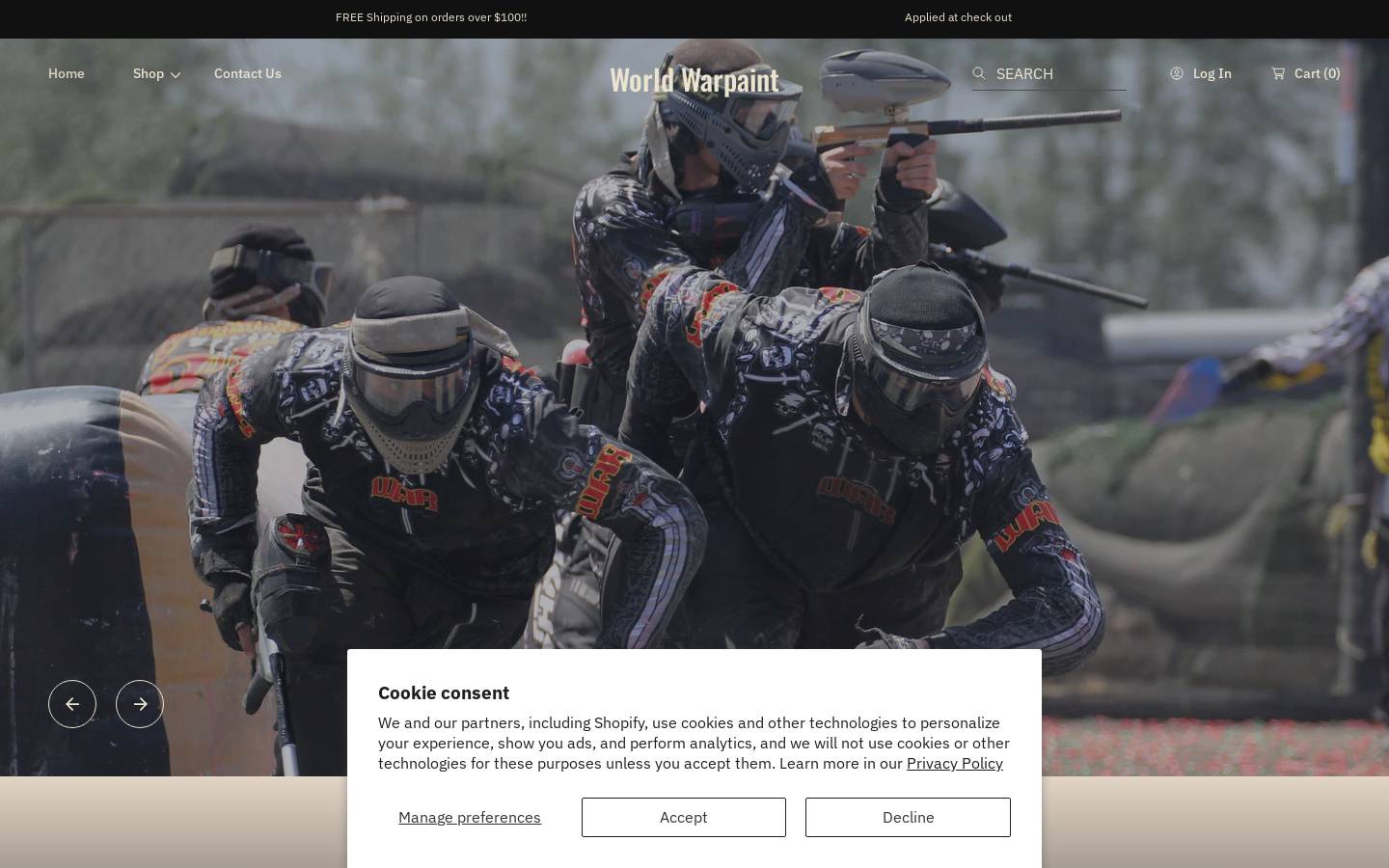 worldwarpaint.com homepage screenshot