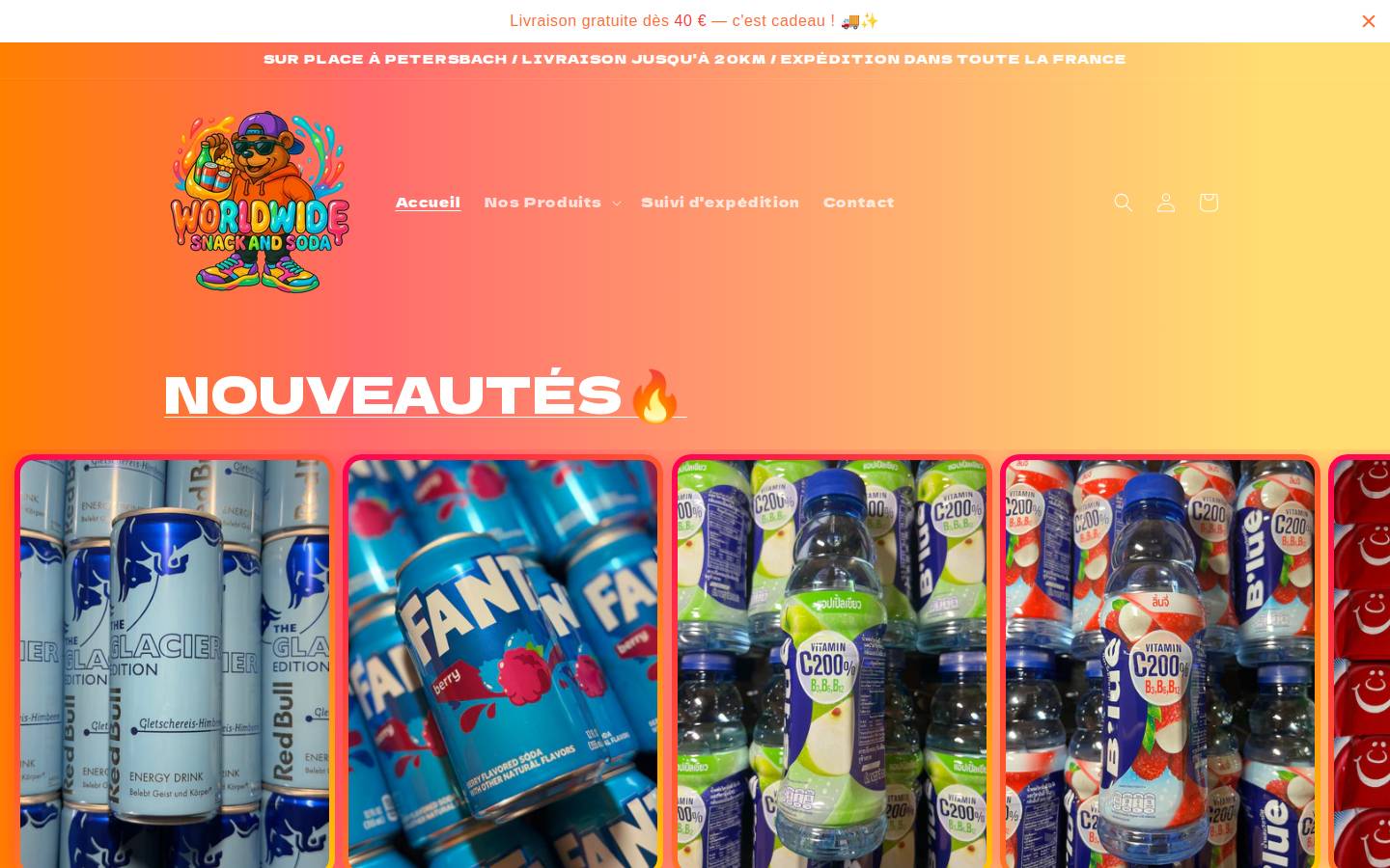 worldwidesnackandsoda.fr homepage screenshot