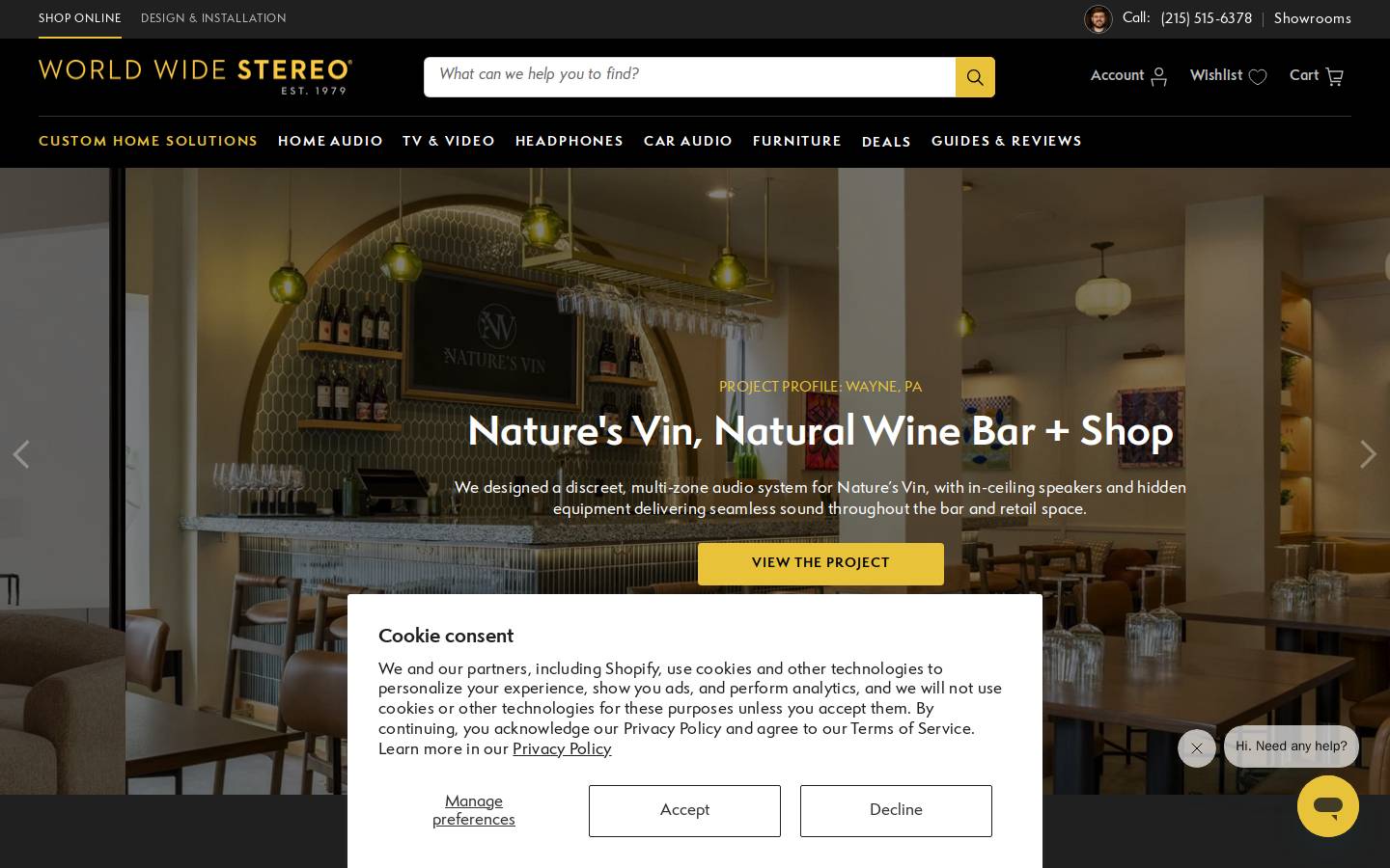 World Wide Stereo homepage screenshot