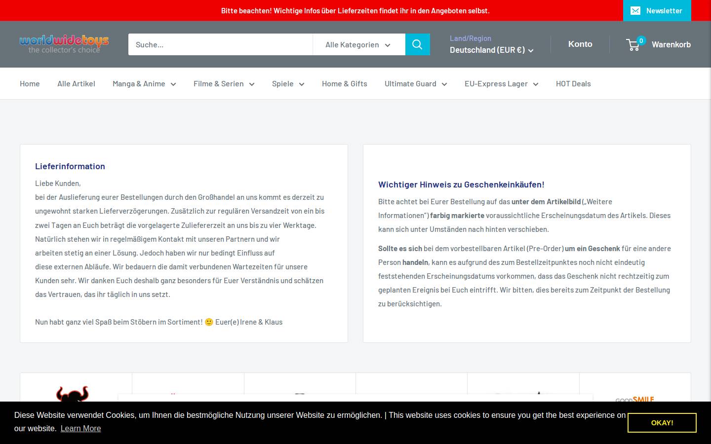 worldwidetoys.de homepage screenshot