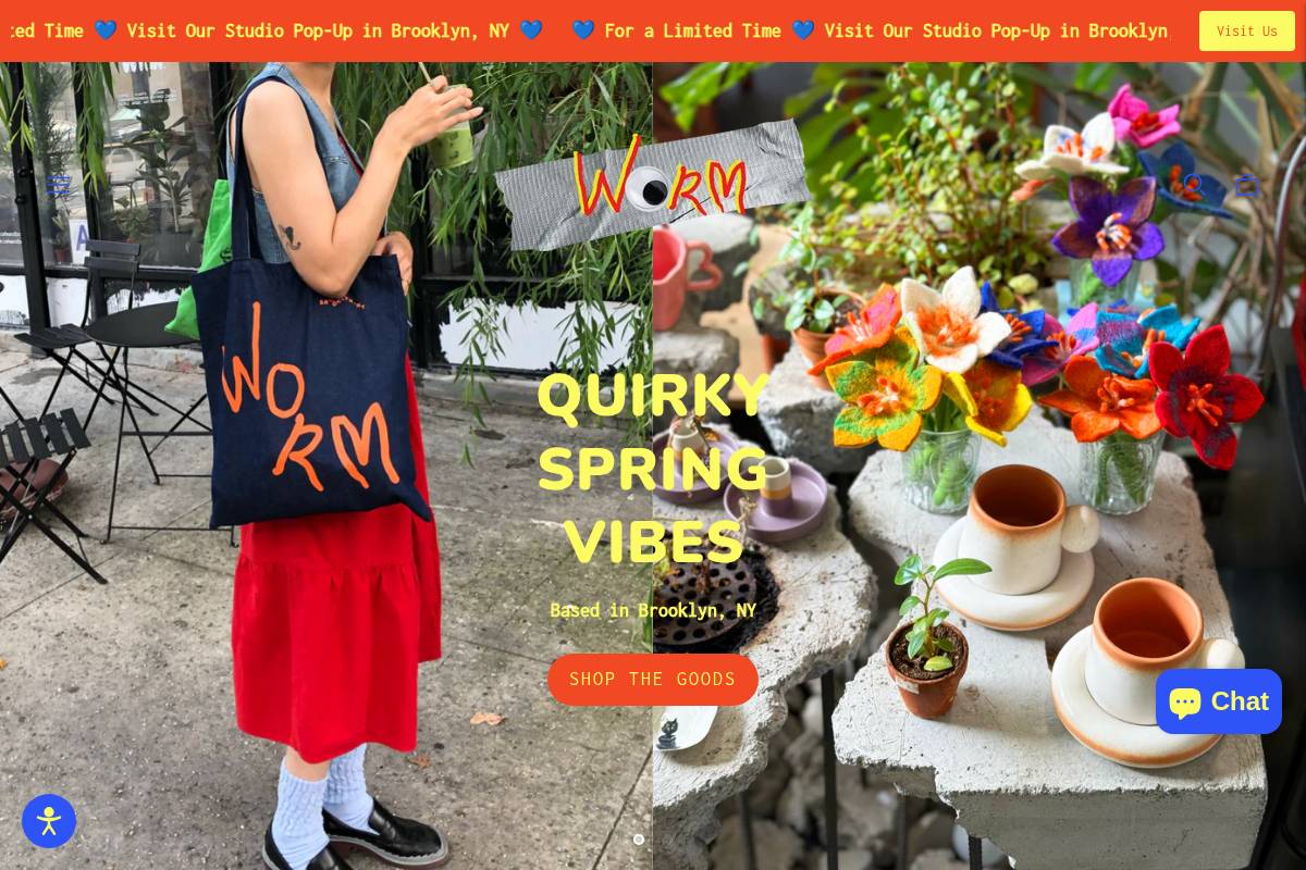 WORM homepage screenshot