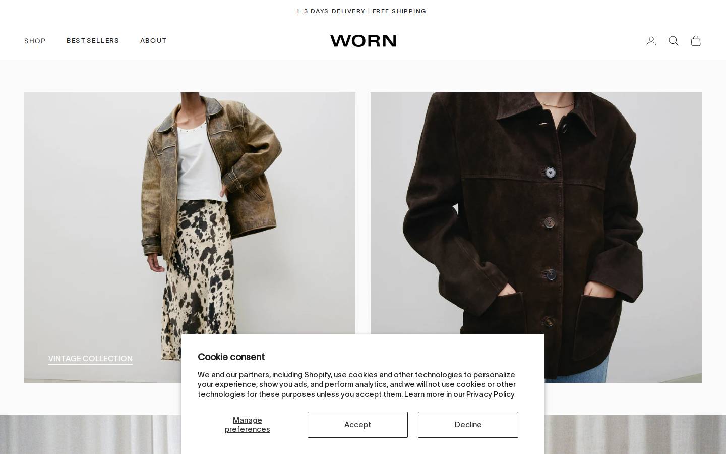 Wornvintage homepage screenshot