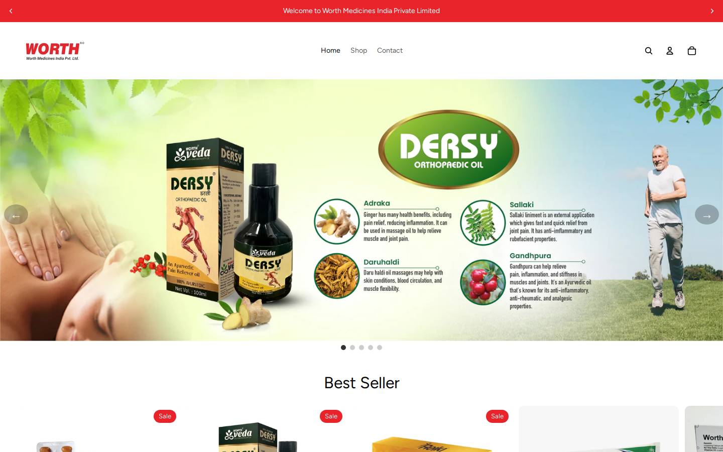 Worth Medicines India Private Limited homepage screenshot