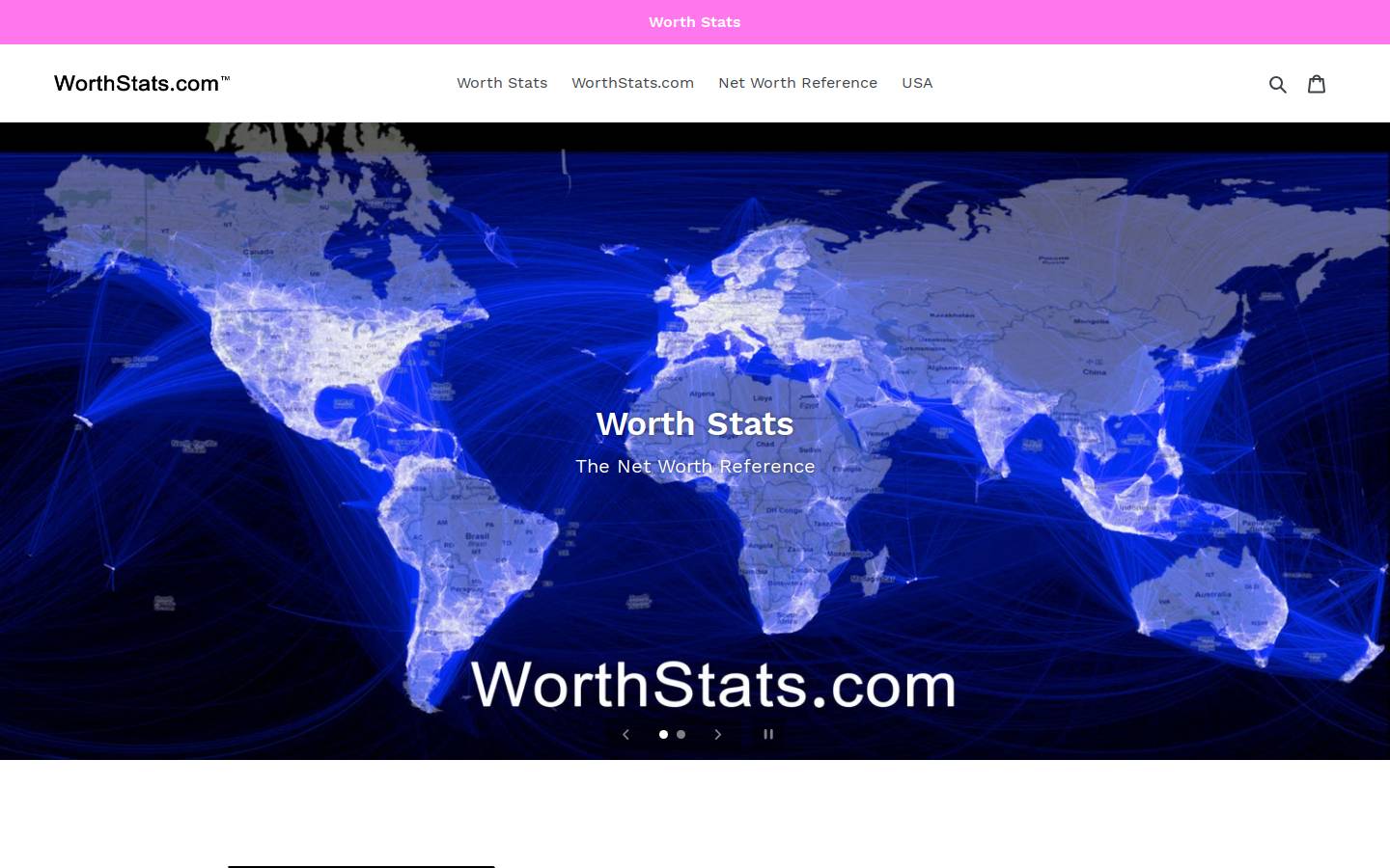 worthstats.com homepage screenshot
