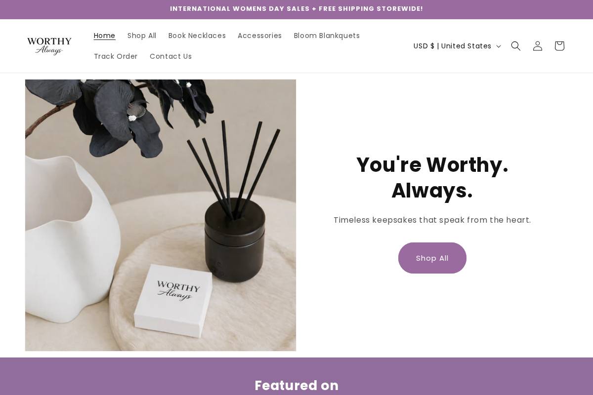 Worthyalways homepage screenshot