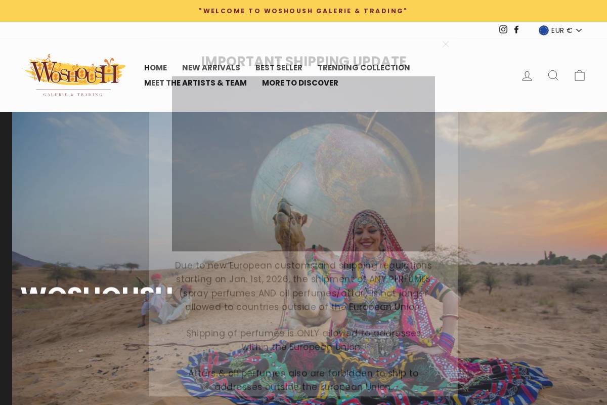 Woshoush homepage screenshot