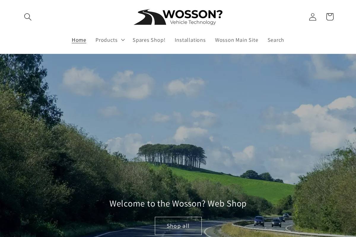 Wosson? Web Shop homepage screenshot