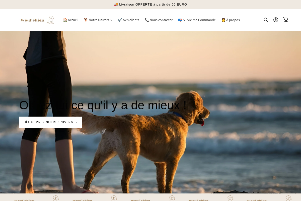 Wouf chien homepage screenshot