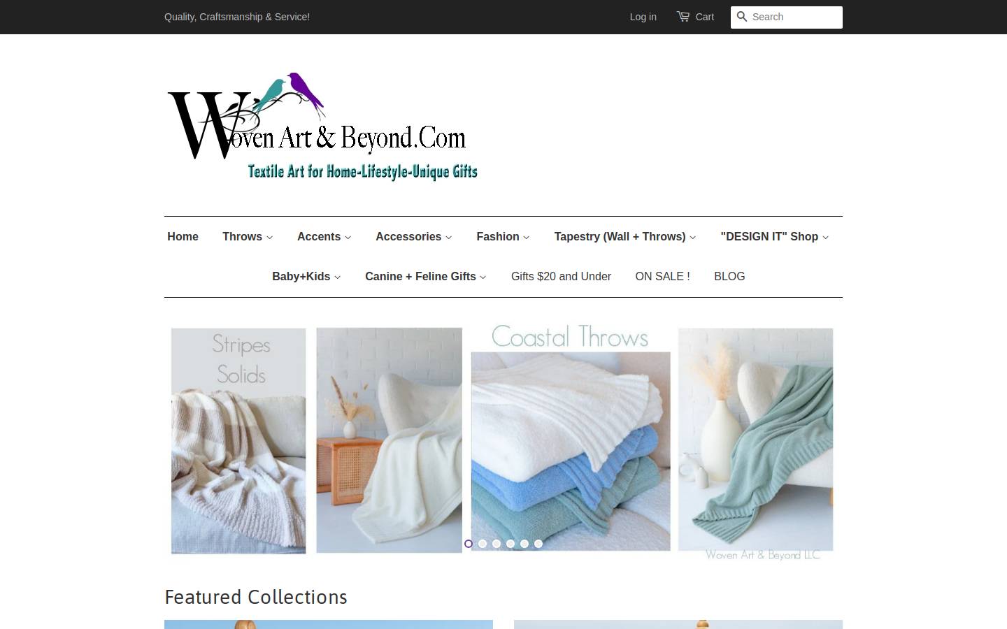 wovenartandbeyond.com homepage screenshot