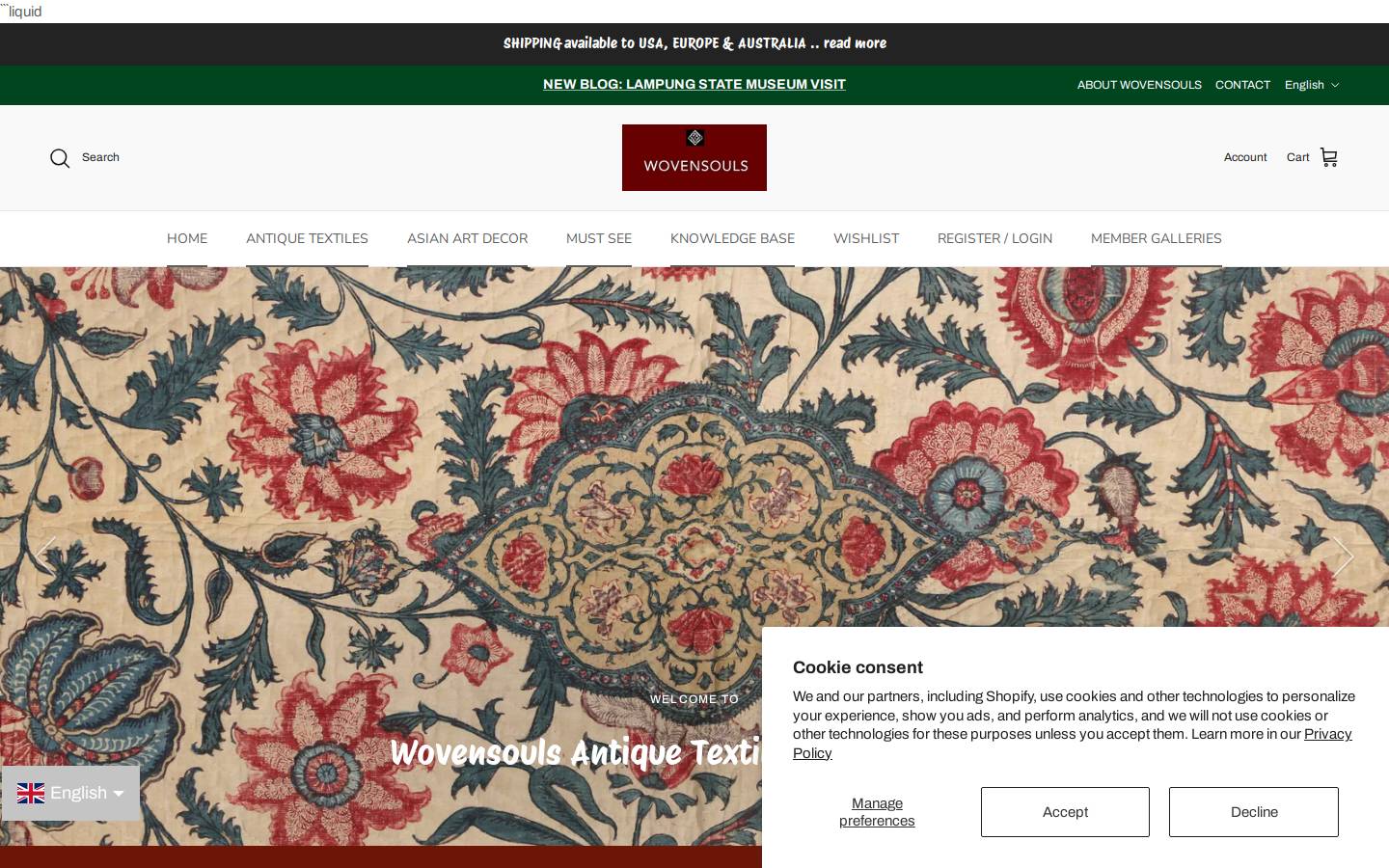 WOVENSOULS.com homepage screenshot