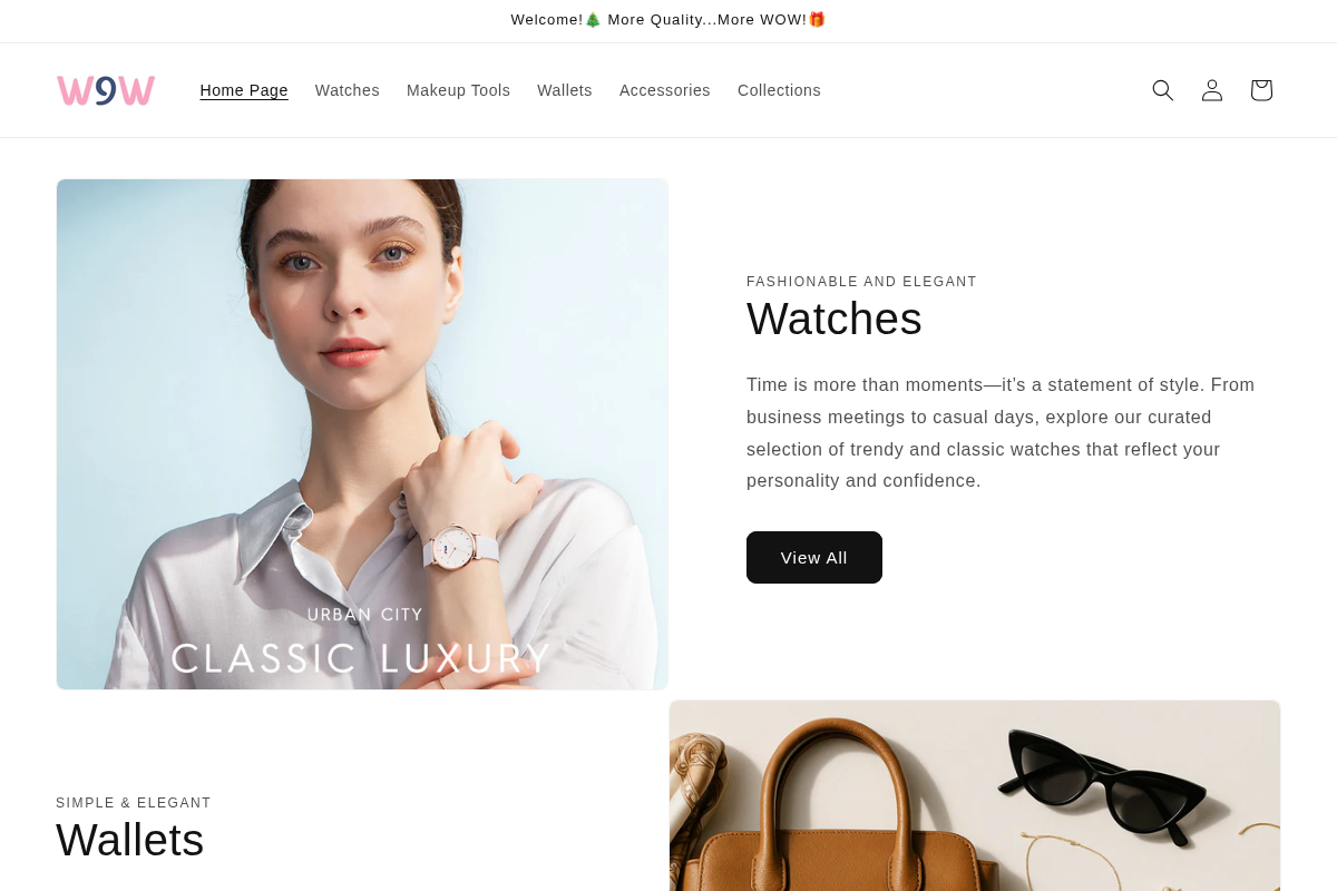 WOW homepage screenshot