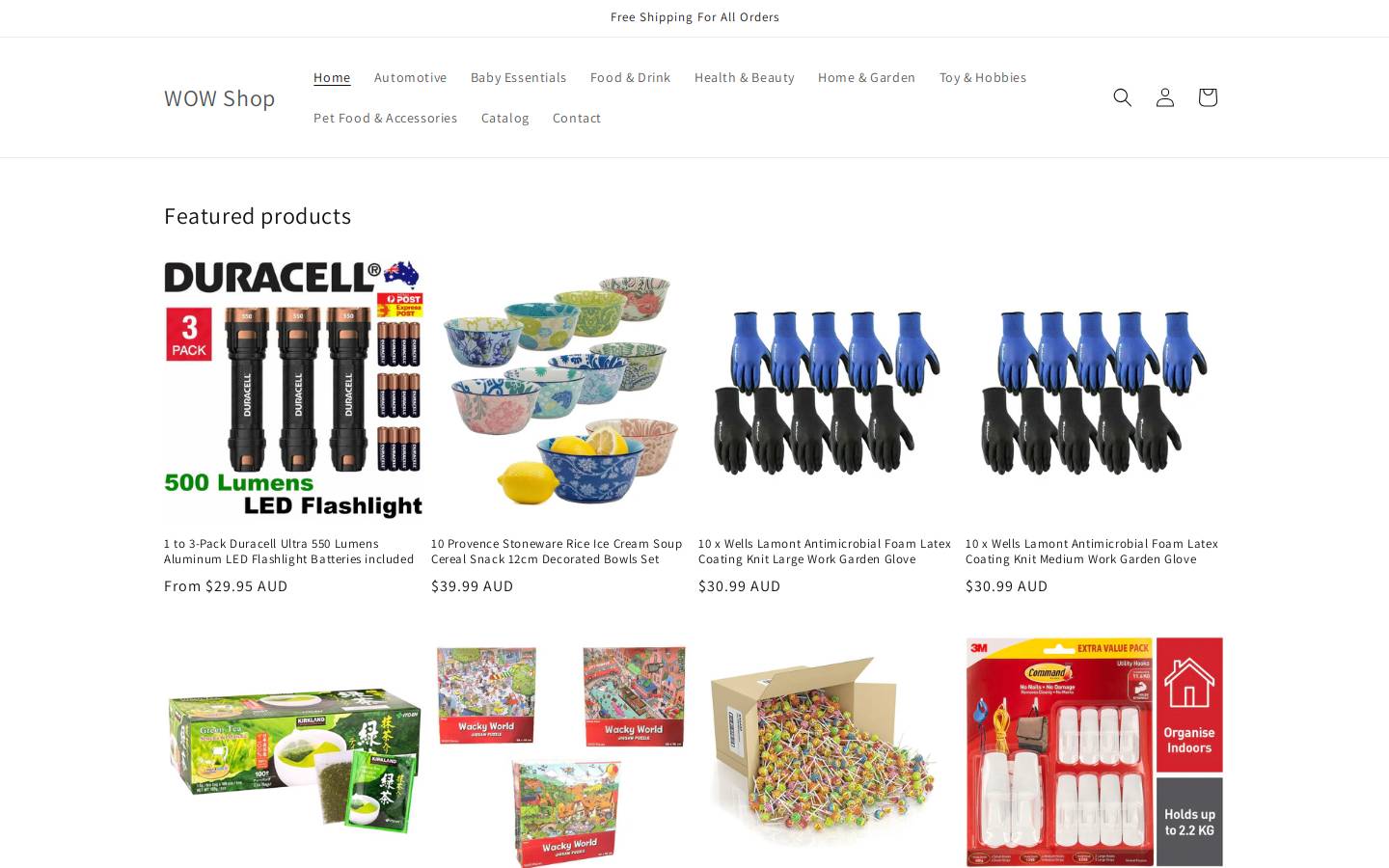 wowshop.com.au homepage screenshot