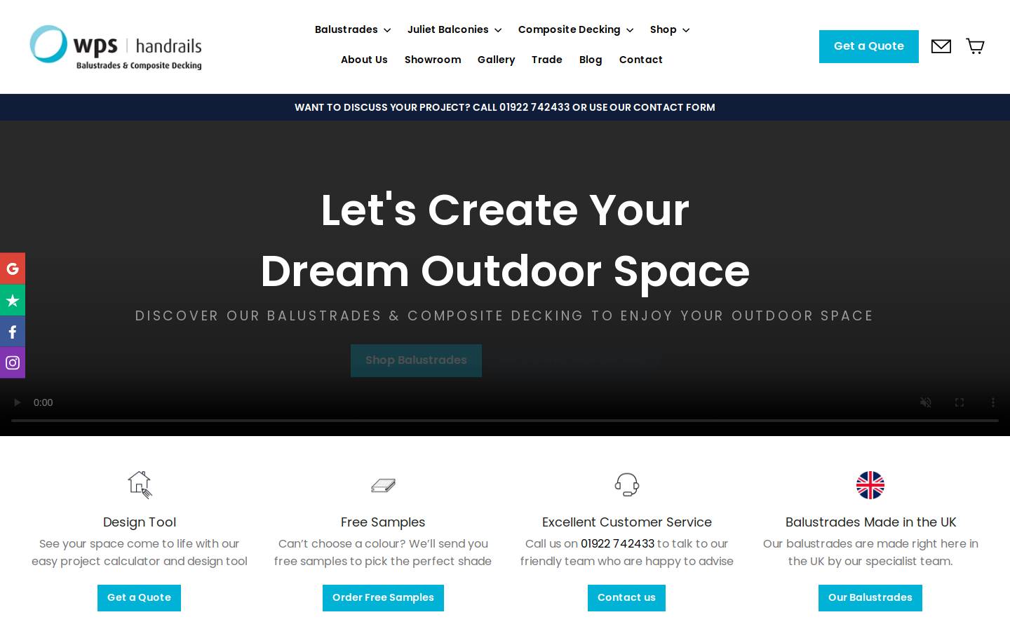 WPS Handrails homepage screenshot