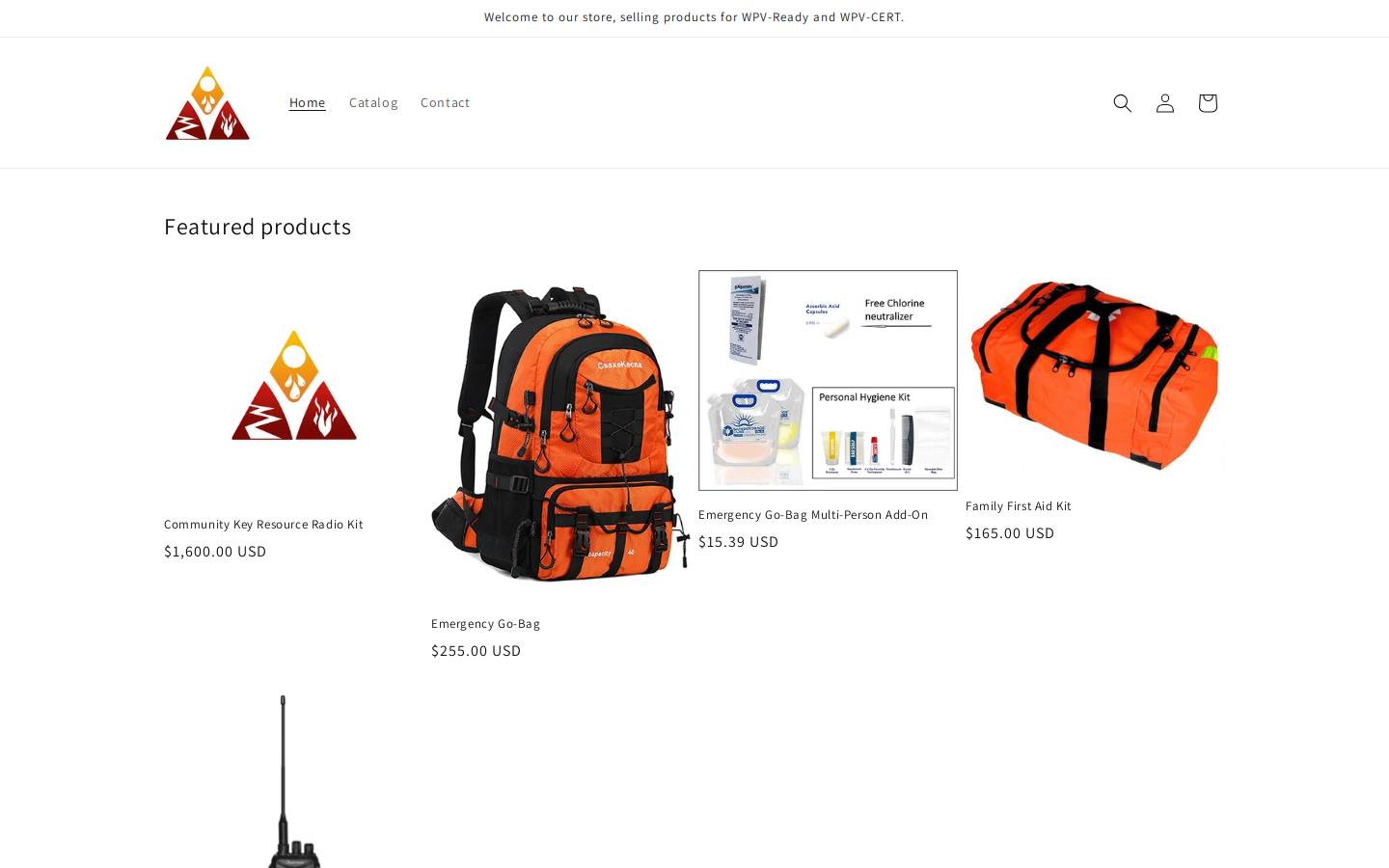wpv-store.org homepage screenshot