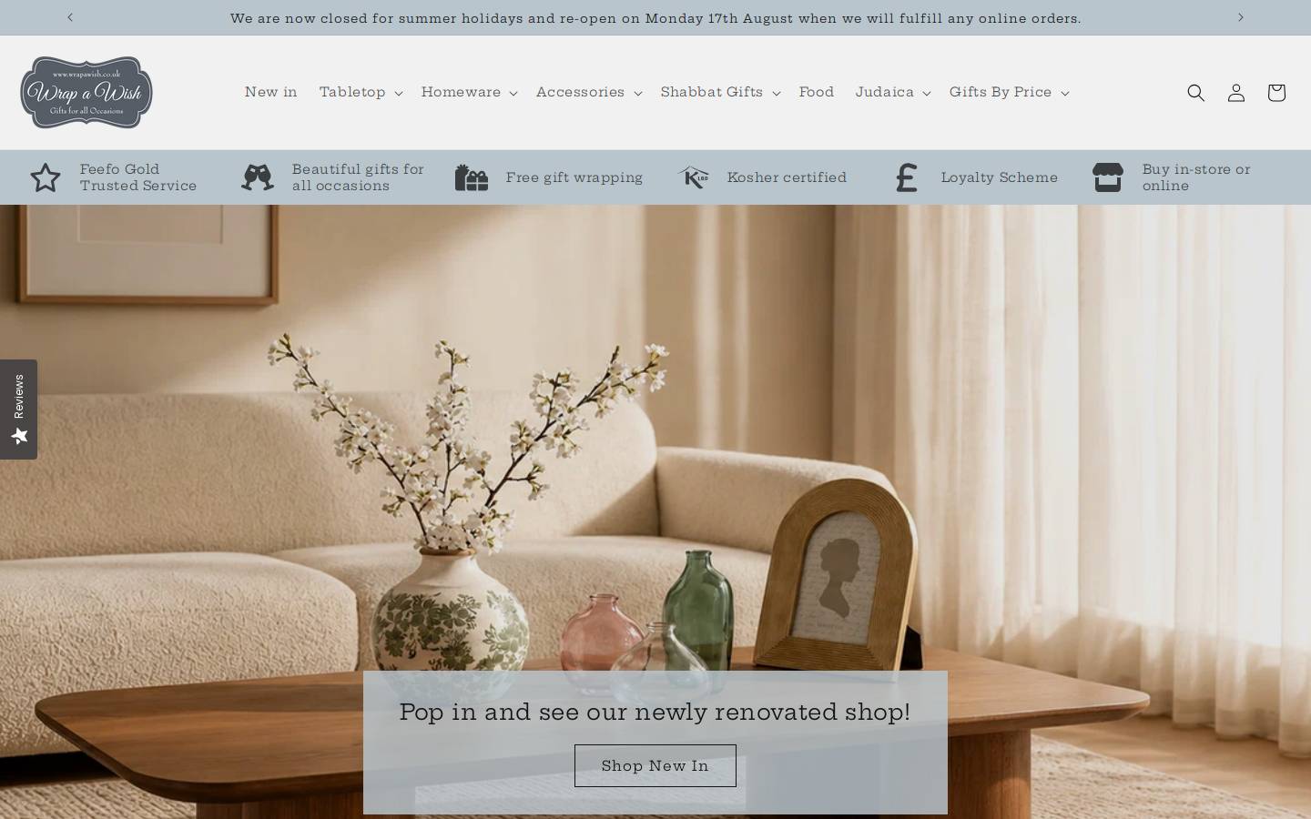 wrapawish.com homepage screenshot