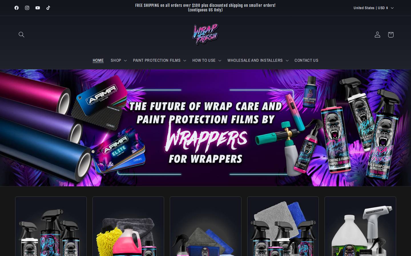 wrapfresh.com homepage screenshot