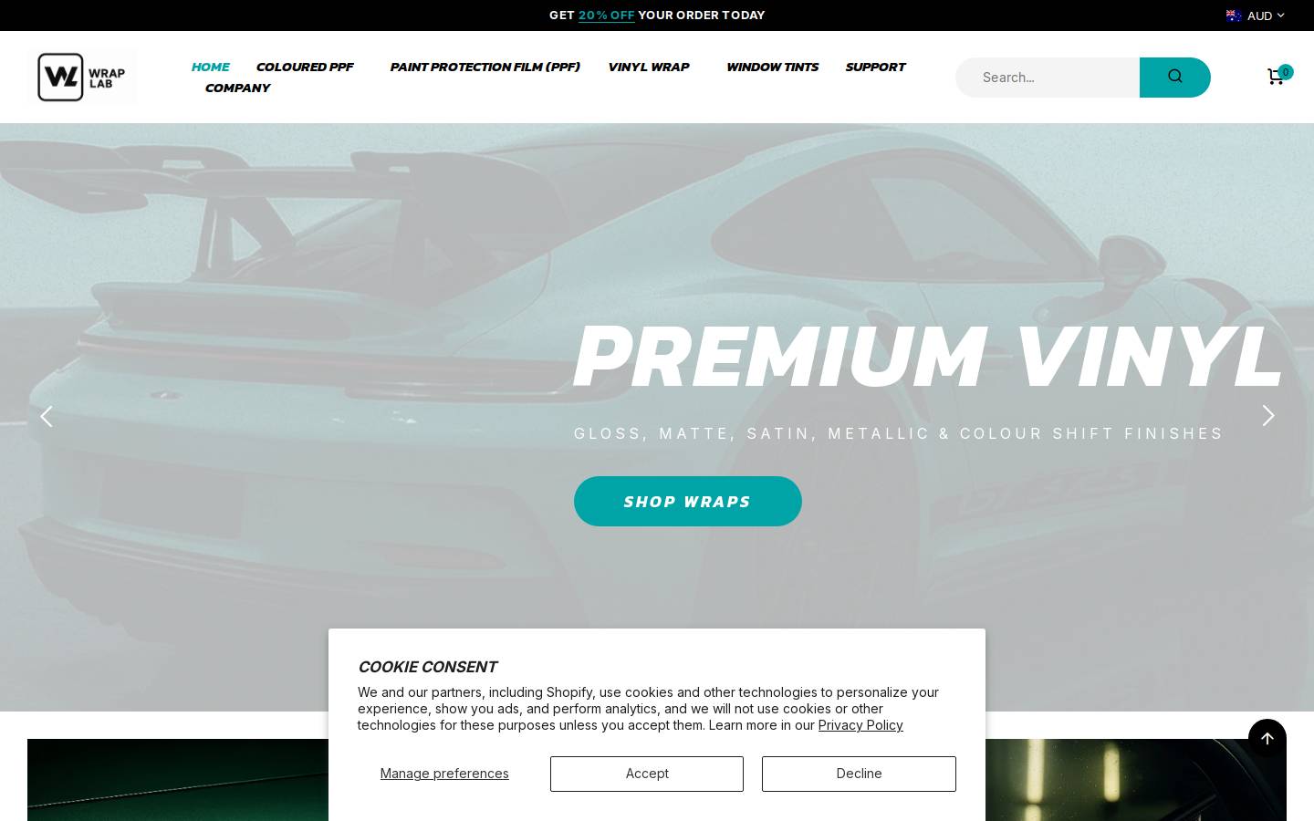 wraplab.au homepage screenshot