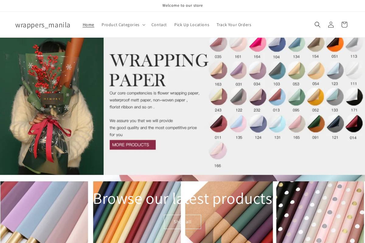 wrappersmanila.com homepage screenshot