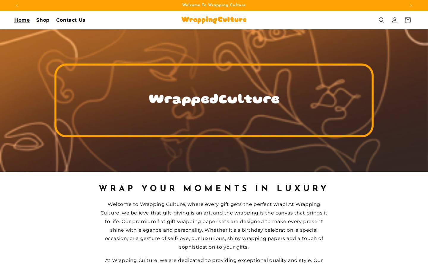 wrappingculture.com homepage screenshot